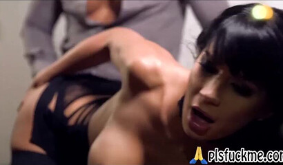 Horny cougar in stockings has a time of her life when a younger guy impales her fat ass