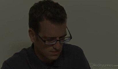 Fat ass brunette MILF can't wait to give much younger man a blowjob and then ride him