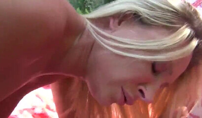 Blonde mature is deepthroats a massive shaft before her fat ass is pounded in the garden