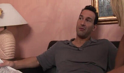 Curvy MILF deepthroats her husband and lets him destroy her fat ass with his large shaft