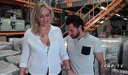 French cougar seduces a man and sucks his raging cock before he enters her tight asshole