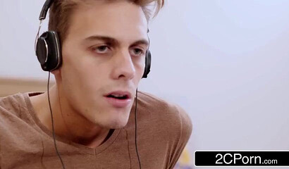 Redhead slut sucks on a fat white dick and then makes sure she shows her ass off for you