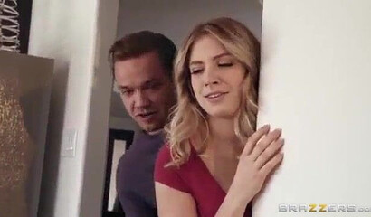 Stunning swinger brunette bounces on a thick cock while making out with her female friend