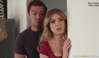 Stunning swinger brunette bounces on a thick cock while making out with her female friend