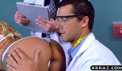 BLonde chick tames two young boys with her huge ass booty and her amazing pair of tits