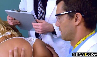 BLonde chick tames two young boys with her huge ass booty and her amazing pair of tits