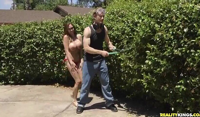 While this milf is catching some rays, her partner comes over and gets some action instead