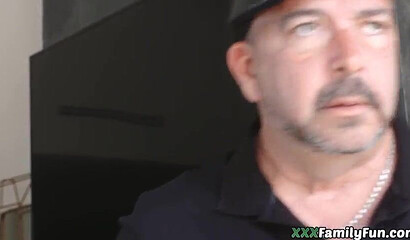 Young dude thinks his stepmom has the best ass so he fucks her when daddy's not watching