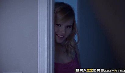 Chubby big ass teen seduced and fucked by a horny couple who rented her room for holidays