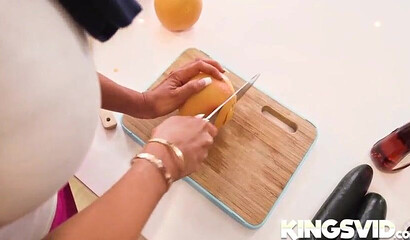 Blonde and brunette team up on a guy who happily takes them both on his hard stiff cock