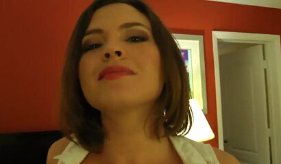 Brunette MILF with large ass take a hard pussy nailing as her fake tits are covered in cum