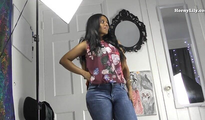 Nasty Indian mom takes of her clothes, shows her big ass and plays with her tight wet cunt