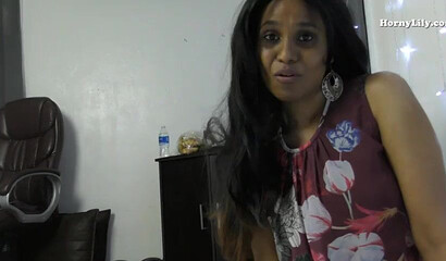 Nasty Indian mom takes of her clothes, shows her big ass and plays with her tight wet cunt