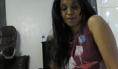 Nasty Indian mom takes of her clothes, shows her big ass and plays with her tight wet cunt