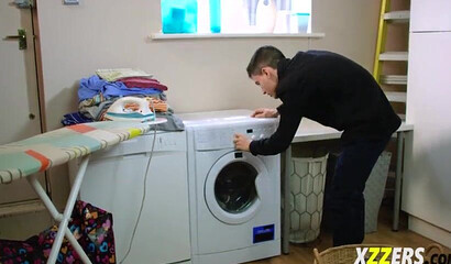 Fat ass MILF seduces much younger guy by sucking his cock and letting him spear her wet pussy