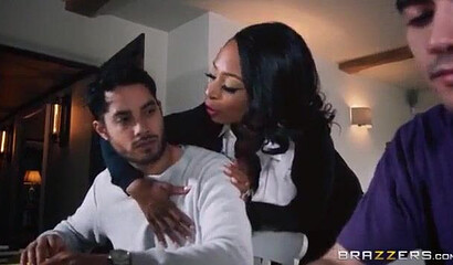 Big bottom ebony teacher seduces her student who destroys her wet cunt with his fat cock