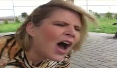 Short haired mature with fat bottom enjoys only rough pussy destroying and loads on her face