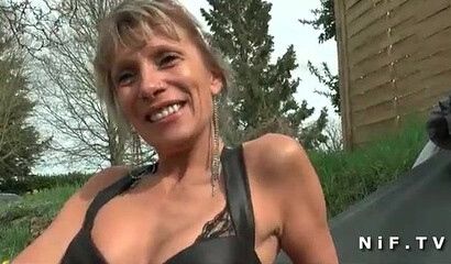 Skinny cougar gets fucked after being picked up outside and she loves the cock so much