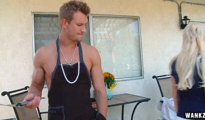 Blonde girl needs some cock so she sucks this dude off and then rides him hard as well