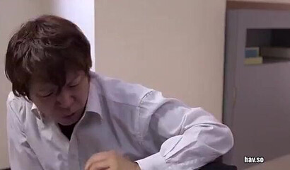 Asian cutie with small titties and a big fat booty gets bent over by stud and fucked