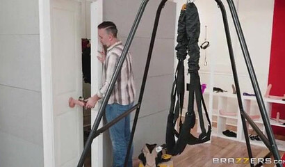 Cutie with a wet pussy gets her fat ass cheeks clapped by a horny hung muscular stud