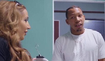 Mysterious mommy with huge titties puts her fat ass down on the floor and gets pounded