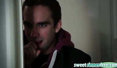 Busty brunette with a large ass gets on top of old man after seducing him and gets pounded