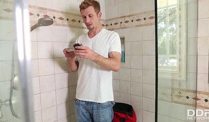 Slutty blonde with a huge butt gets her ass hole stuffed by a cute dude with some big meat