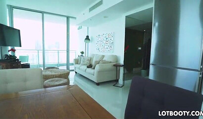 Chick with a fat ass gets her cunt filled up in doggy style by a hung stud's large rod