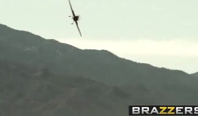 Sexy pilot slut with a big round butt gets some hardcore cunt pounding by the copilot