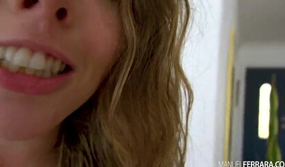 Blonde Lena Paul rides Manuel Ferrara's cock with her hairy muff