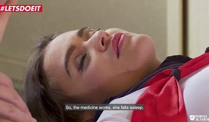 Schoolgirl gets anal rough bang by two dudes