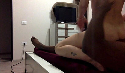 Blondie pleasures black cock and gets creampie