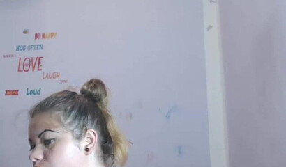 Busty babe with big tits shows off on webcam