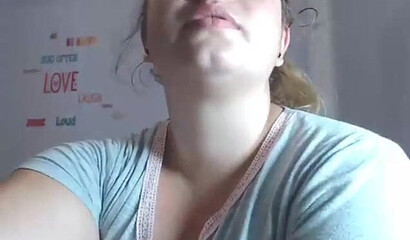 Busty babe with big tits shows off on webcam