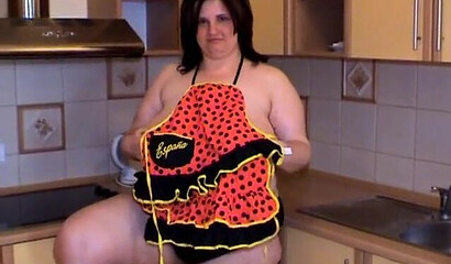 BBW with big tits Agatha going hard on herself