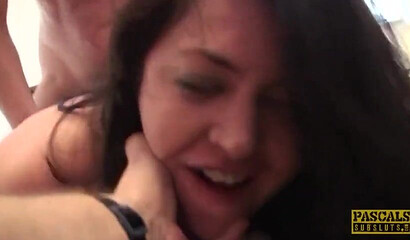 BBW big tit Nikki Gold eats cum for pleasure