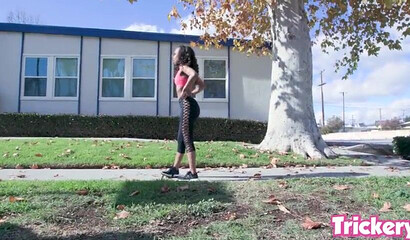 Naughty little ebony loves big dicks