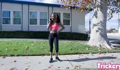 Naughty little ebony loves big dicks