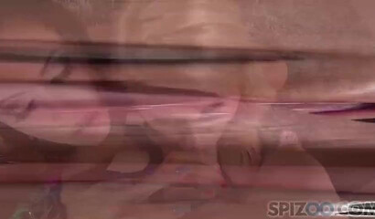 Big tits pornstars Jessica Jaymes and Alix Lynx stroking one cock