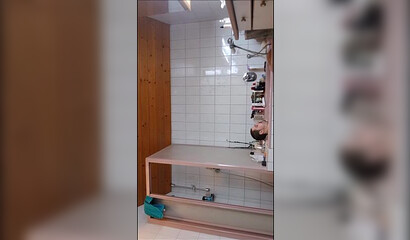 Adorable bathroom fuck with amateur blonde slut