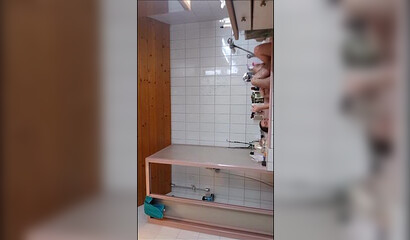 Adorable bathroom fuck with amateur blonde slut