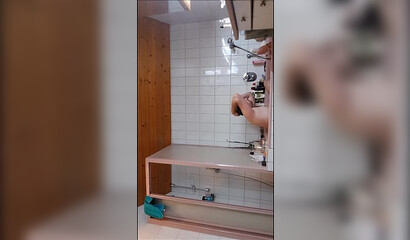 Adorable bathroom fuck with amateur blonde slut
