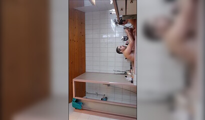 Adorable bathroom fuck with amateur blonde slut