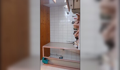 Adorable bathroom fuck with amateur blonde slut