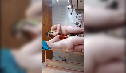 Adorable bathroom fuck with amateur blonde slut
