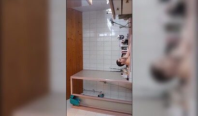 Adorable bathroom fuck with amateur blonde slut