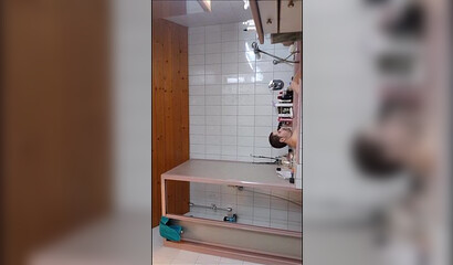 Adorable bathroom fuck with amateur blonde slut