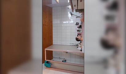 Adorable bathroom fuck with amateur blonde slut