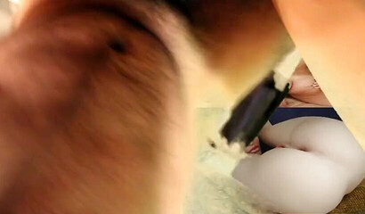 Having fun with oiled big tit MILF